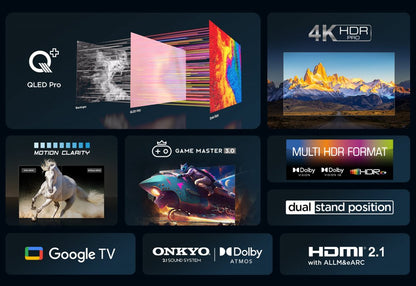 TCL 75C69B 75" | Ultra HD 4K QLED Smart TV | Google TV + Wifi | Dolby Vision | Quantum Dot voor Realistische Kleuren | 60Hz - Matmuis - Matmuis