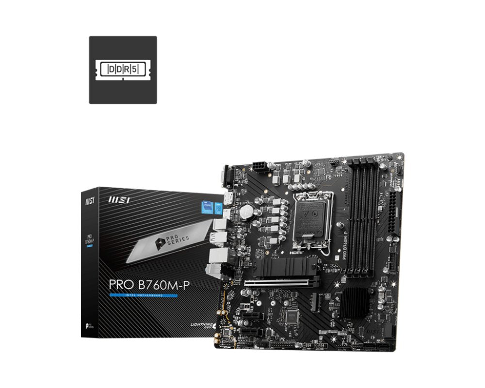 MB MSI PRO B760M-P | Socket LGA 1700 | Intel B760 | 4xDDR5 | Micro-ATX | Moederbord - Matmuis - Matmuis