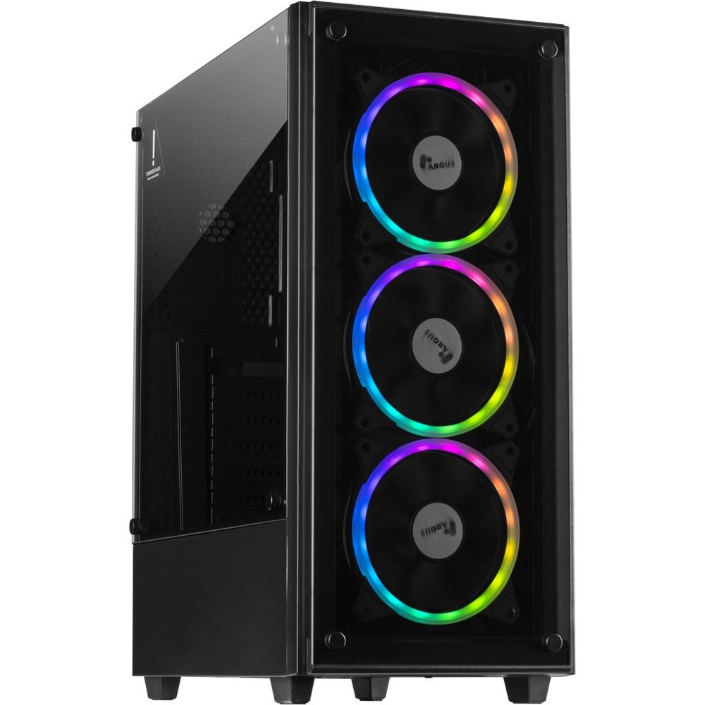 Inter-Tech C-303 Mirror | Tower Case | Zwart - Matmuis