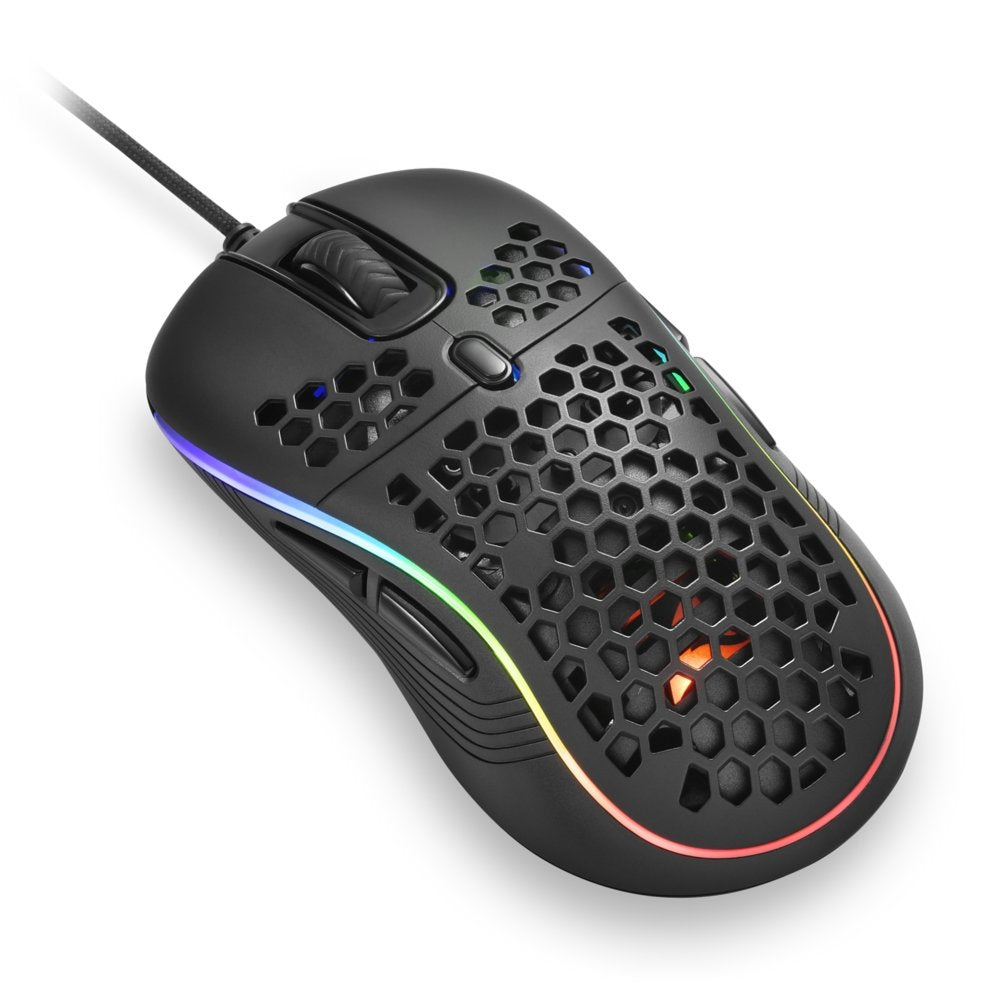 Sharkoon Light² S | Bekabelde Gaming Muis | Links- en Rechtshandig | USB-A | 6200 DPI | Zwart - Matmuis - Matmuis