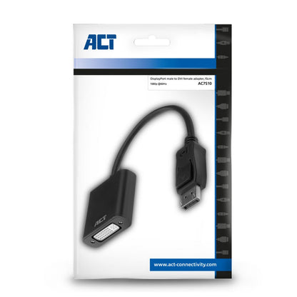 ACT AC7510 | DisplayPort naar DVI-D Adapter | 0,15 m | Zwart - Matmuis - Matmuis
