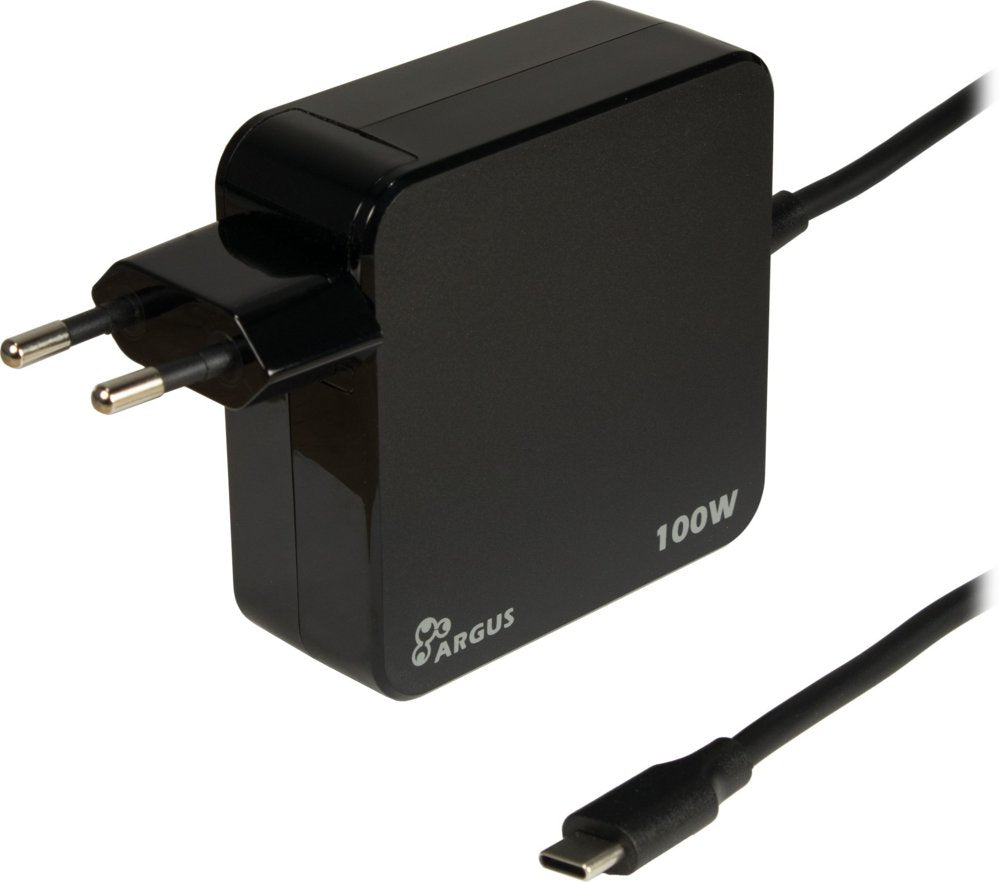 Inter-Tech PD-2100 | USB-C Oplader 100W | Zwart | Met Geïntegreerde Kabel - Matmuis