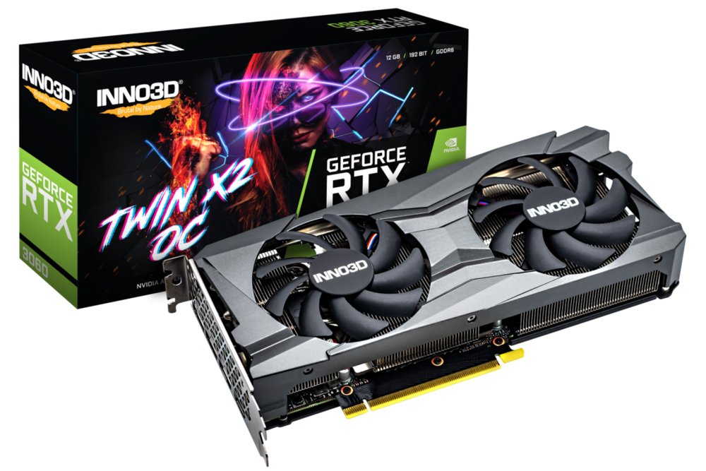 Inno3D GeForce RTX 3060 TWIN X2 OC LHR | 12GB GDDR6 VRAM | Videokaart | GPU | Nvidia - Matmuis - Matmuis
