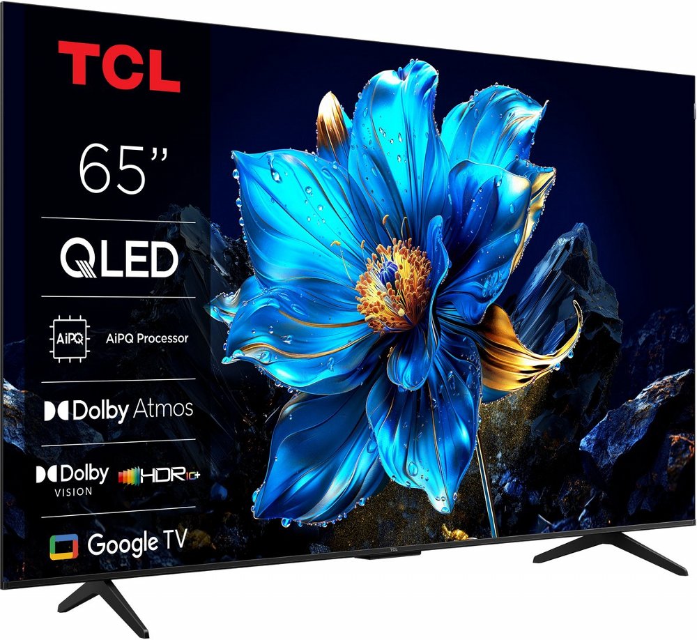TCL 65P71K 65" | 4K QLED Smart TV | Google TV | Dolby Vision | Zwart