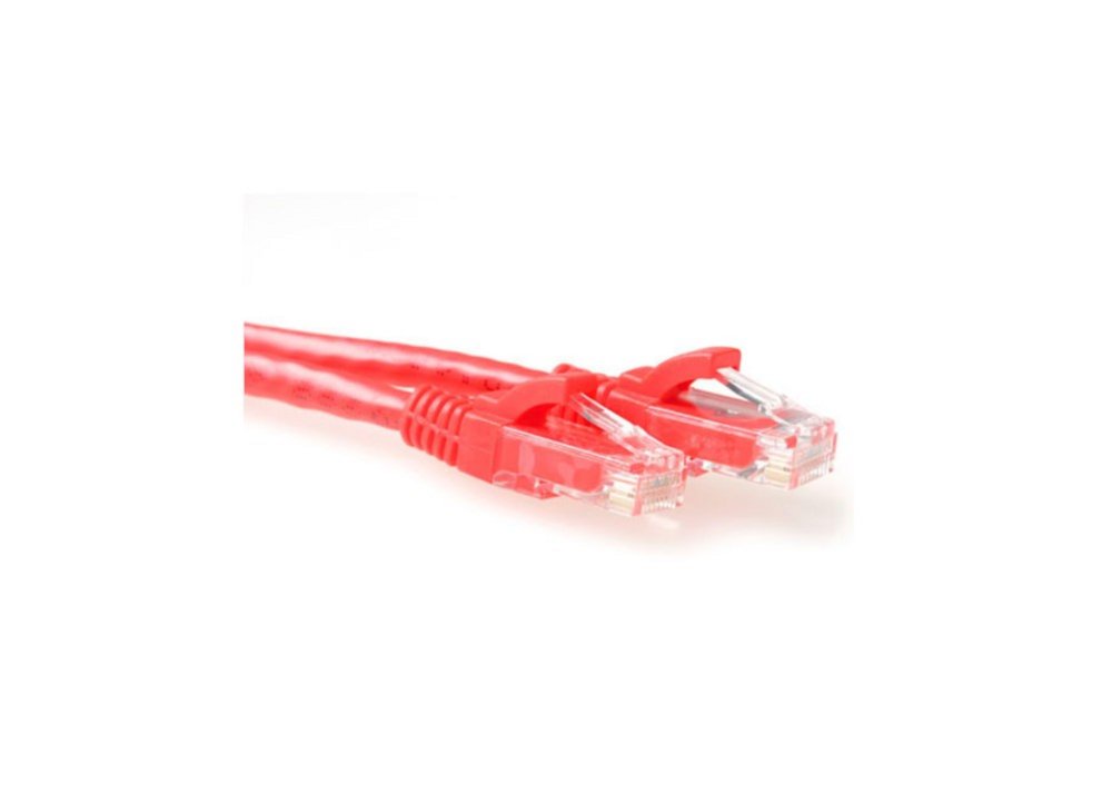 ACT UTP Cat 6A Patchkabel | 0,25 m | Snagless | RJ45 | Rood - Matmuis - Matmuis