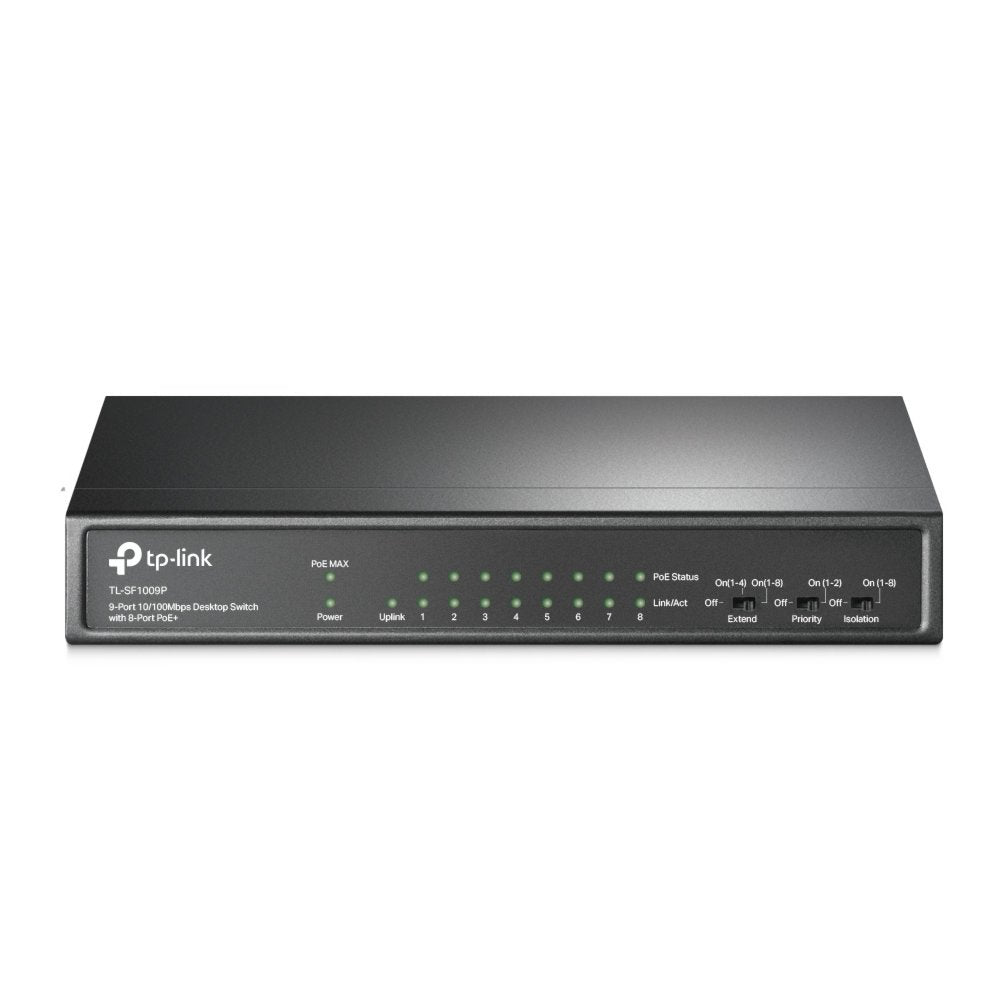 TP-Link TL-SF1009P | Unmanaged | Fast Ethernet (10/100 Mbps) | Power over Ethernet (PoE) - Matmuis