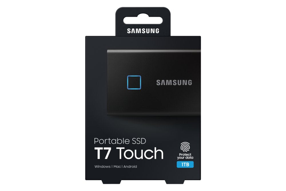 Samsung T7 Touch | Externe SSD | 1TB | USB 3.2 Gen2 | 1050 MB/s | Wachtwoordbeveiliging | Zwart | Compact en Veilig