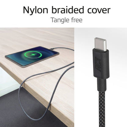 ACT AC3082 | USB 2.0 Kabel | USB-C naar USB-C | 60W | 480Mbps | Zwart | 1 Meter - Matmuis - Matmuis