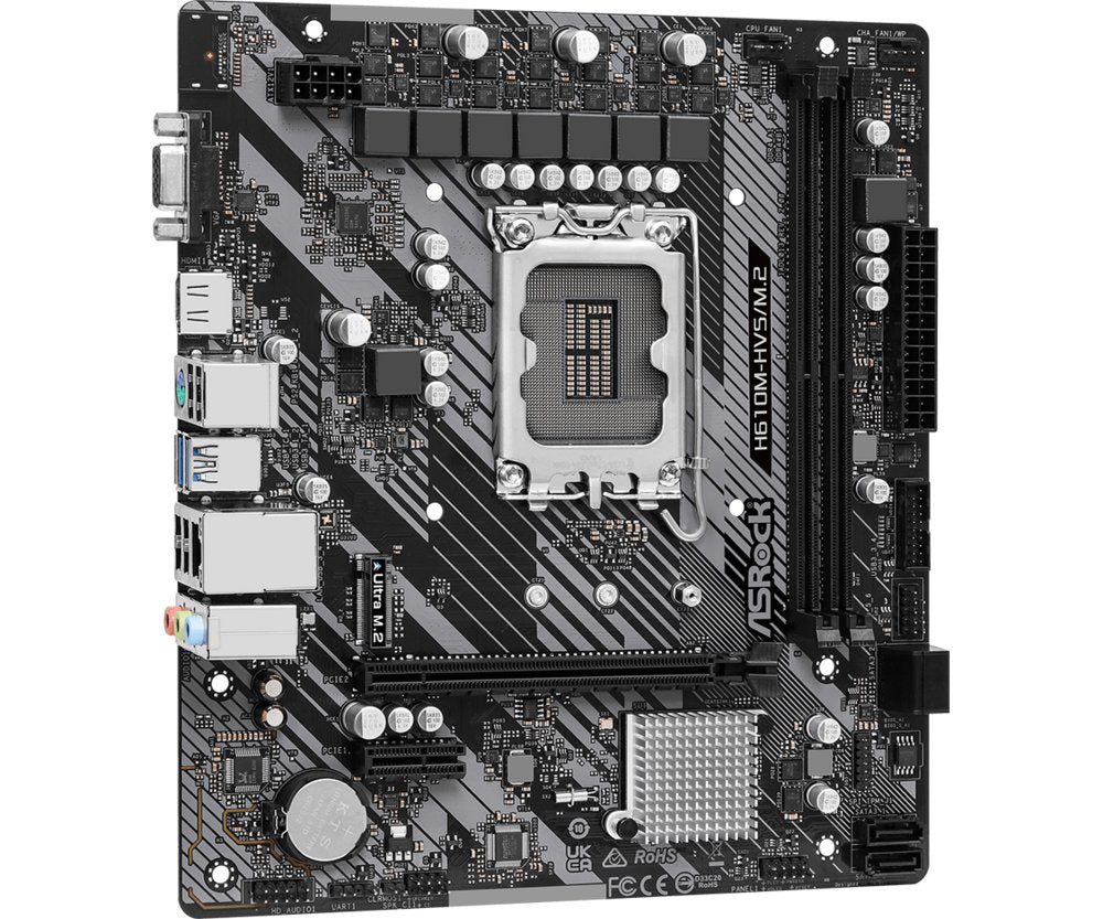 Asrock H610M-HVS/M.2 R2.0 | Socket LGA 1700 | Intel H610 | 4xDDR4 | Micro-ATX | Moederbord - Matmuis - Matmuis