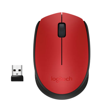 Logitech M171 | Draadloze Muis | Links- en Rechtshandig | RF | 1000 DPI | Rood/Zwart - Matmuis - Matmuis