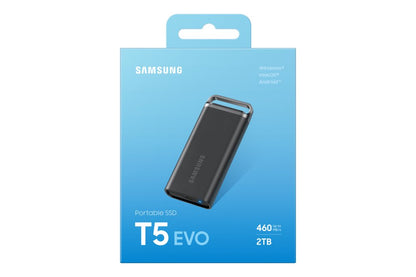 Samsung T5 EVO | Externe SSD | 2TB | USB 3.2 Gen 1 | 460MB/s | Zwart | Compact & Draagbaar - Matmuis - Matmuis