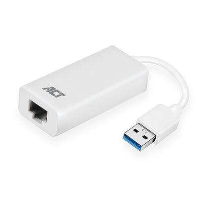 ACT AC4410 | USB 3.2 Gen1 Gigabit Ethernet Adapter | 1000 Mbps | Wit - Matmuis - Matmuis