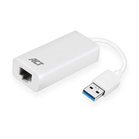 ACT AC4410 | USB 3.2 Gen1 Gigabit Ethernet Adapter | 1000 Mbps | Wit - Matmuis - Matmuis