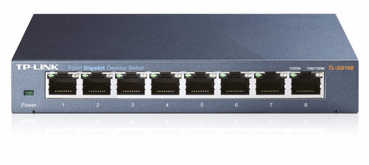 TP-Link TL-SG108 | Unmanaged Switch | 8 Poorten | Gigabit Ethernet (10/100/1000 Mbps) | Zwart - Matmuis