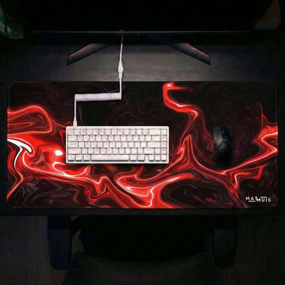 XXL Muismat | Swirl Abstract Red Lava - Matmuis