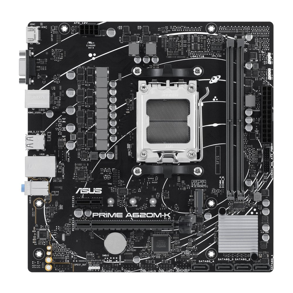ASUS Prime A620M-K | Socket AM5 | AMD A620 | 2xDDR5 | Micro-ATX | Moederbord - Matmuis - Matmuis
