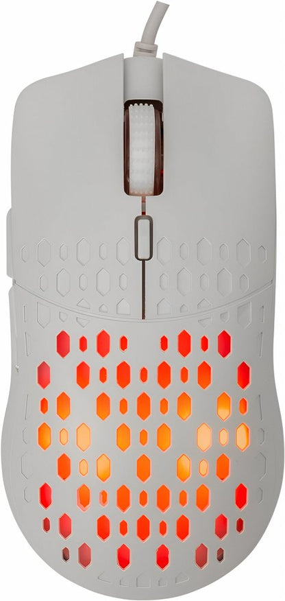 Baracuda OCTOPUS RGB | Bekabelde Gaming Muis | Rechtshandig | USB-A | 3600 DPI | Wit - Matmuis