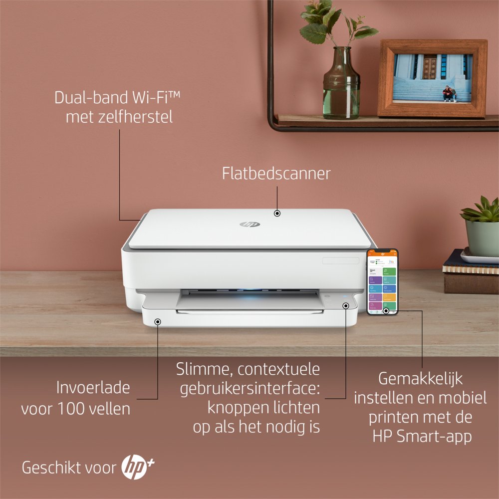 HP Envy 6020e | All-in-One Inkjetprinter | 4800 x 1200 DPI | Wi-Fi | Kleur - Matmuis - Matmuis