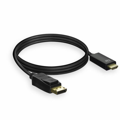 ACT AC7550 | DisplayPort naar HDMI Kabel | 1,8 m | Zwart - Matmuis - Matmuis