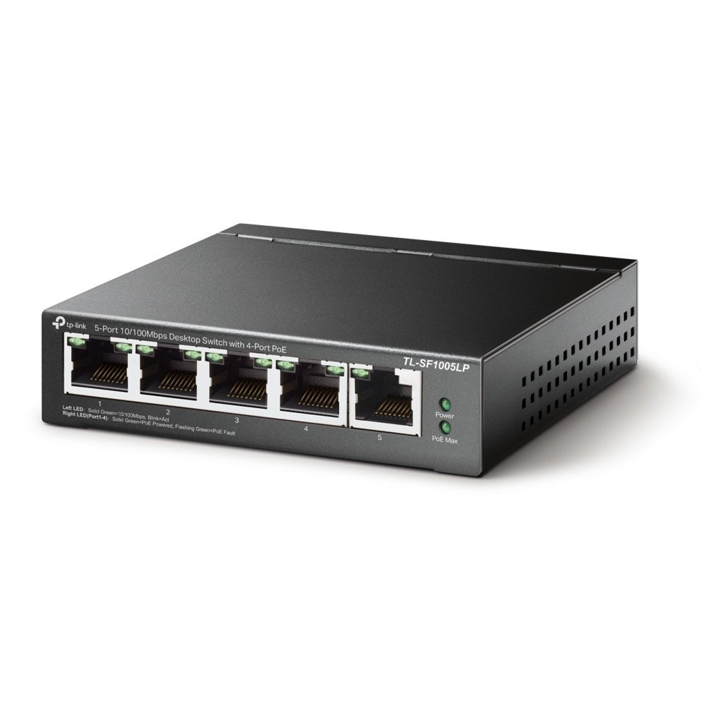 TP-Link TL-SF1005LP | Unmanaged | Fast Ethernet (10/100 Mbps) | Power over Ethernet (PoE) | Zwart - Matmuis