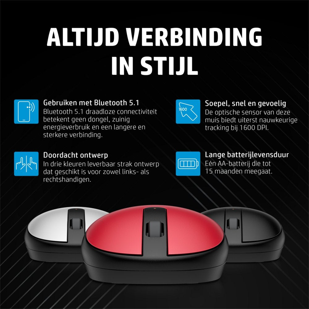 HP 240 | Draadloze Muis | Bluetooth | Wit - Matmuis