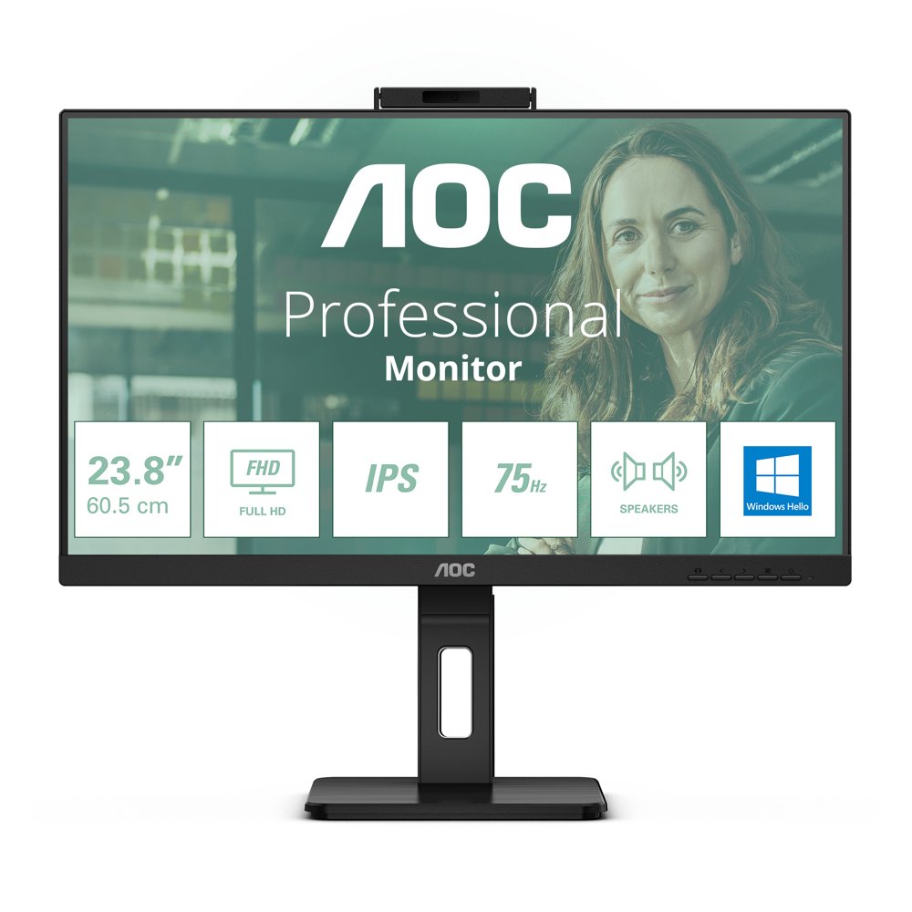 AOC 24P3CW | 23.8" Full HD IPS | 100Hz | 4ms | USB-C 65W | 5MP Webcam