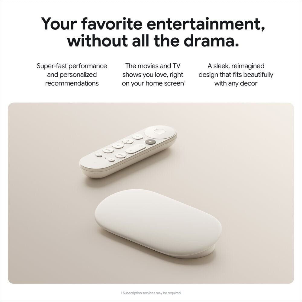 Google TV Streamer Wit 4K | 32GB Opslag | Bluetooth + Wifi + Ethernet - Matmuis - Matmuis