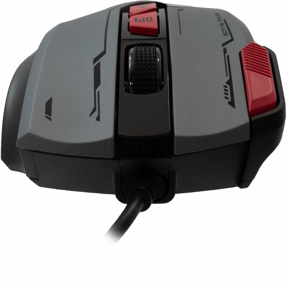 Baracuda MANTA RGB | Bekabelde Gaming Muis | Rechtshandig | USB-A | 12800 DPI | Grijs - Matmuis - Matmuis
