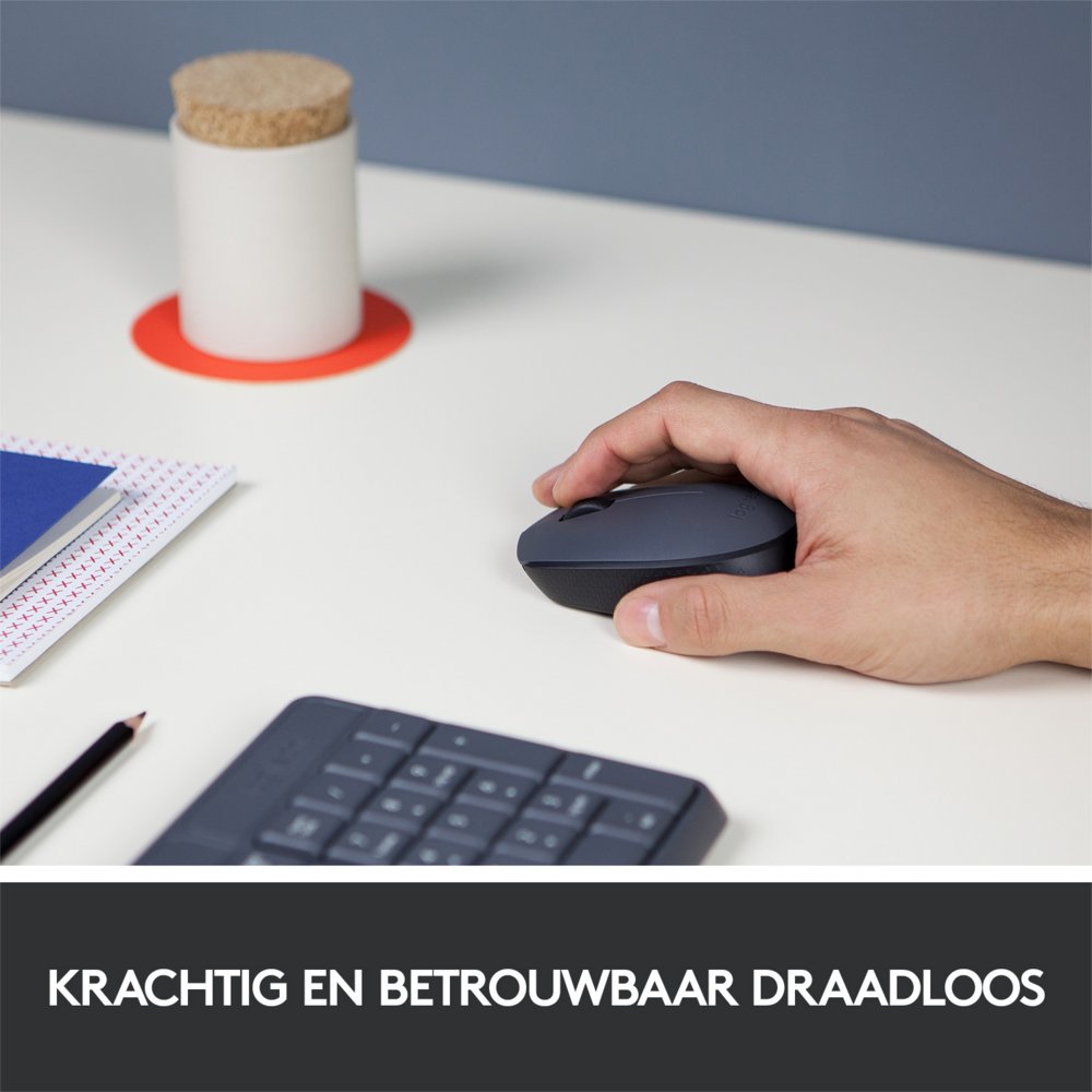 Logitech M170 | Draadloze Muis | Links- en Rechtshandig | RF | 1000 DPI | Grijs - Matmuis - Matmuis