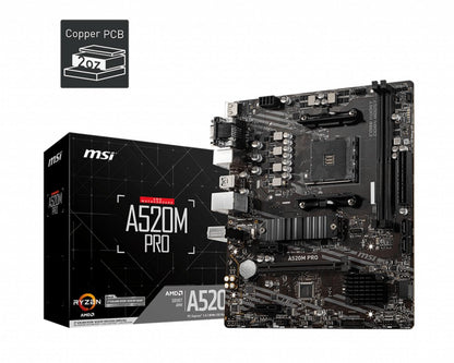 MSI A520M PRO | Socket AM4 | AMD A520 | 2xDDR4 | Micro-ATX | Moederbord - Matmuis - Matmuis