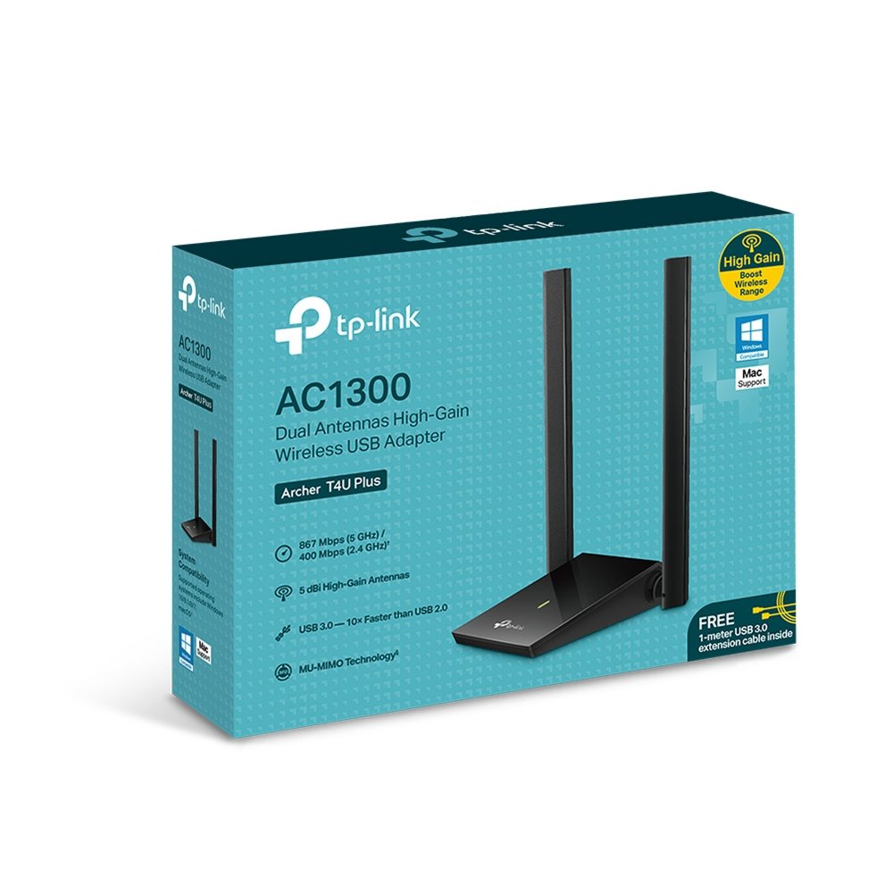 TP-Link Archer T4U Plus | Wi-Fi 5 USB Adapter | Dual-band (2,4 GHz / 5 GHz) | 1300 Mbps | USB 3.0 - Matmuis - Matmuis