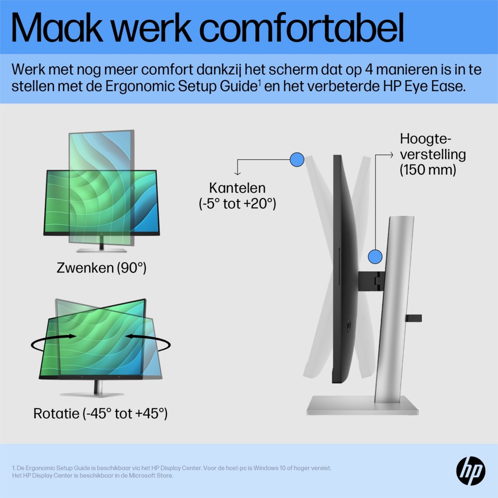 HP E27 G5 27'' | 1920x1080 IPS | 75Hz | USB-Hub | Ergonomisch Design | Full HD Monitor