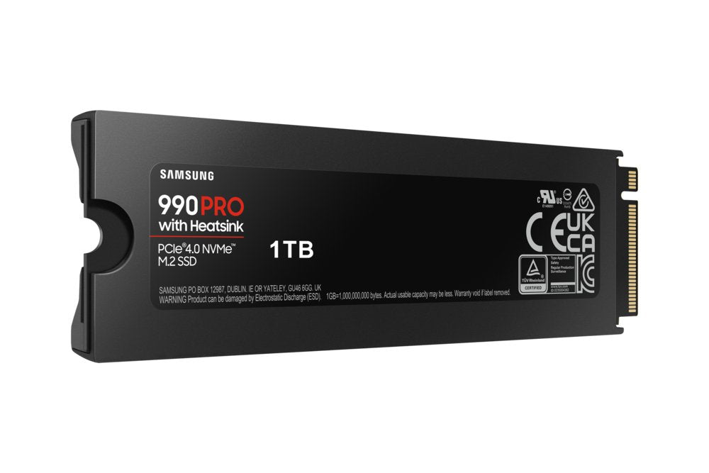 Samsung 990 PRO | 1TB NVMe SSD | M.2 | Gen4 | 7.450MB/s Lezen | 6.900MB/s Schrijven | Heatsink