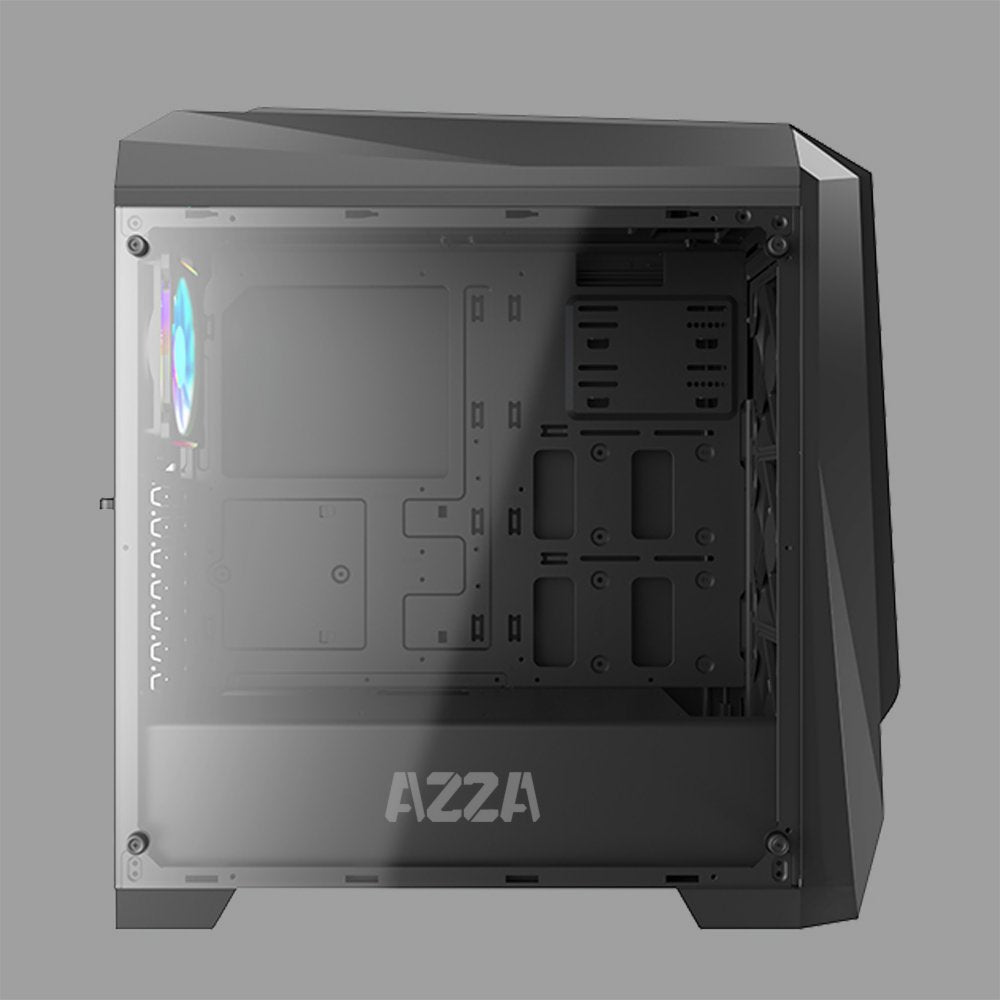Azza Chroma 410A RGB | Midi Tower Case | Zwart - Matmuis