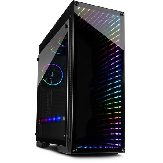 Inter-Tech X-908 Infini2 | Infinity Mirror | Tower Case | USB-C | Zwart - Matmuis