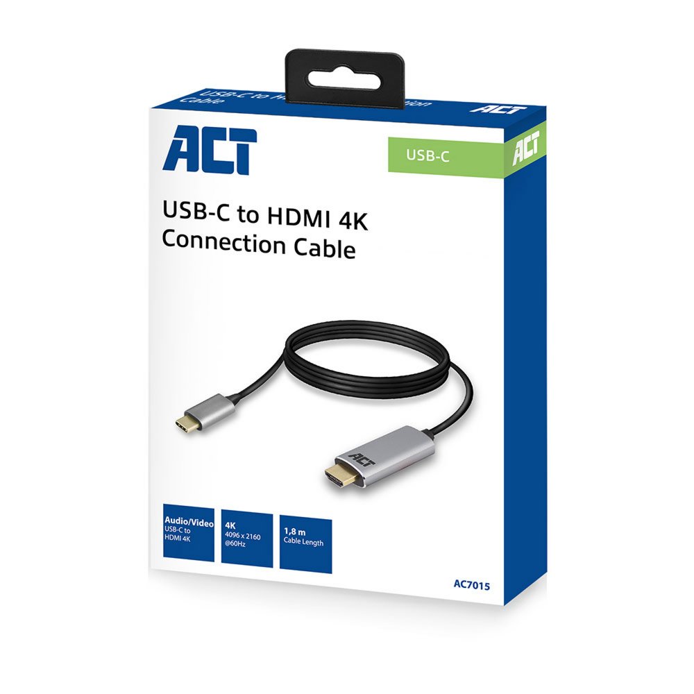 ACT AC7015 | USB-C naar HDMI kabel | 1,8 meter - Matmuis