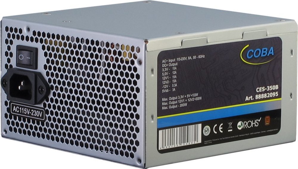 Inter-Tech Coba System | 350 Watt ATX PSU | Power Supply | Voeding - Matmuis - Matmuis