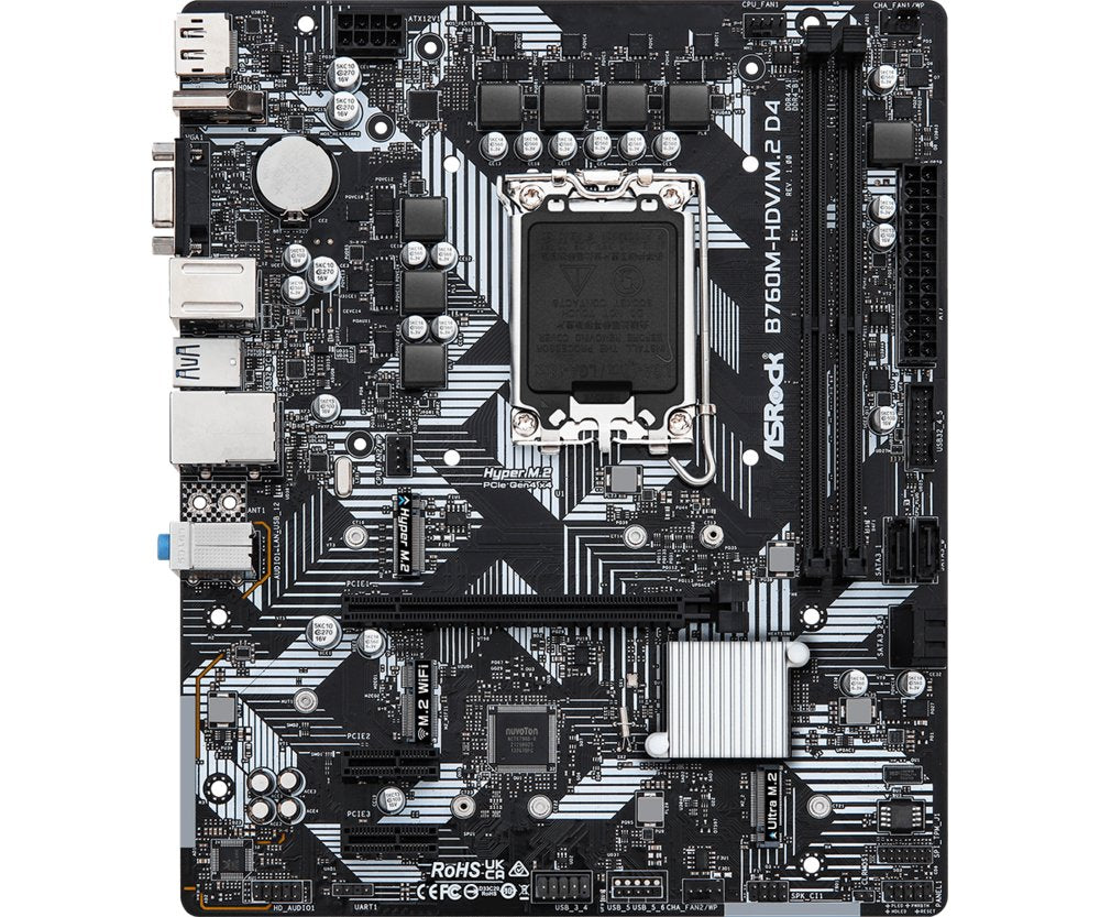 Asrock B760M-HDV/M.2 D4 | Socket LGA 1700 | Intel B760 | 2xDDR4 | Micro-ATX | Moederbord - Matmuis - Matmuis