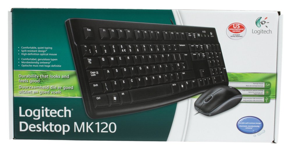 Logitech LGT-MK120 | Bedrade Muis en Toetsenbordcombo | QWERTY - Matmuis - Matmuis