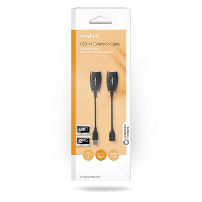 Nedis USB-A Ethernet | 0,2 m | Zwart - Matmuis - Matmuis