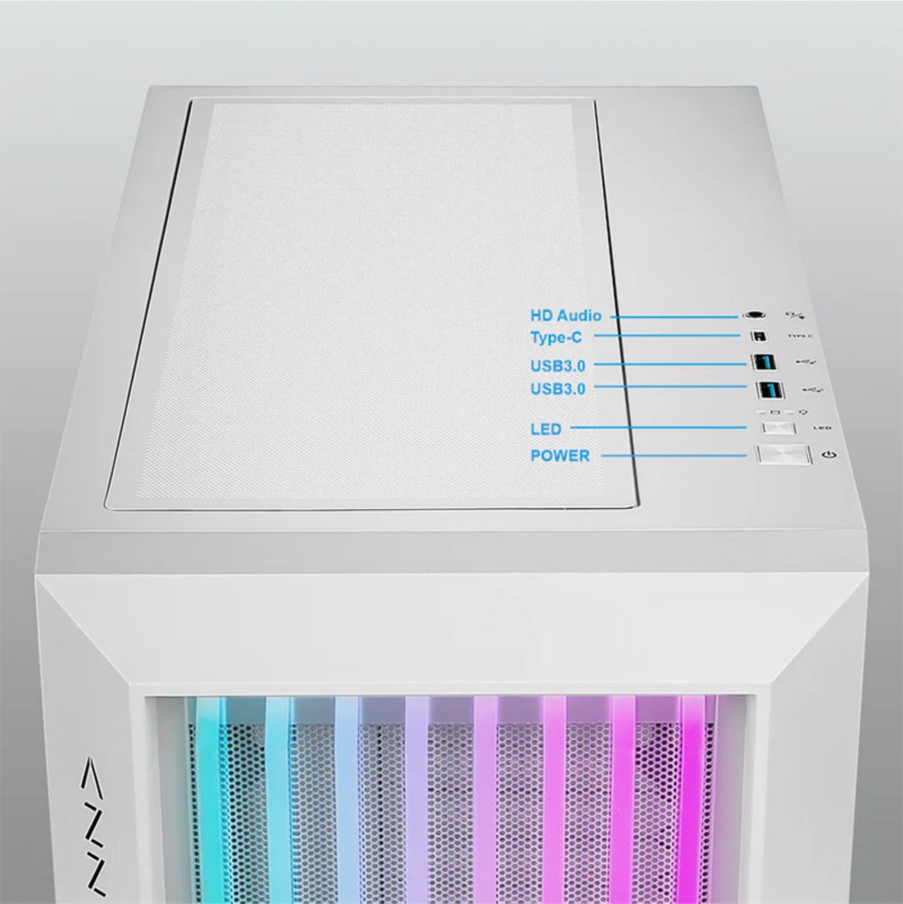 Azza Guardian 520 RGB | Midi Tower Case | Wit - Matmuis