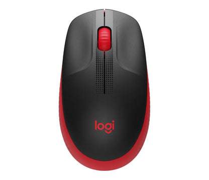 Logitech M190 | Draadloze Muis | Links- en Rechtshandig | RF | 1000 DPI | Zwart/Rood - Matmuis - Matmuis