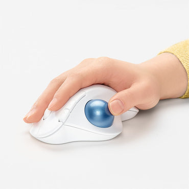 Logitech M575 Ergo Trackball | Ergonomische Draadloze Muis | Rechtshandig | RF + Bluetooth | 2000 DPI | Wit - Matmuis - Matmuis