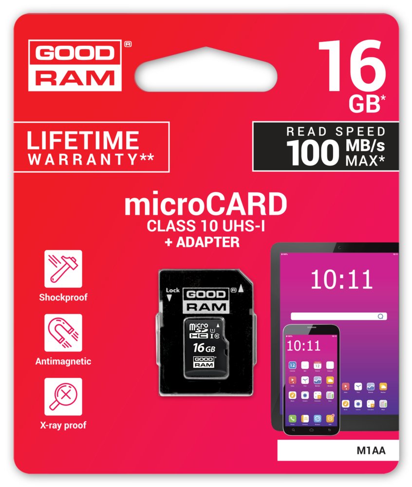 Goodram M1AA | MicroSDHC | 16GB | Class 10 | UHS-I U1 - Matmuis - Matmuis