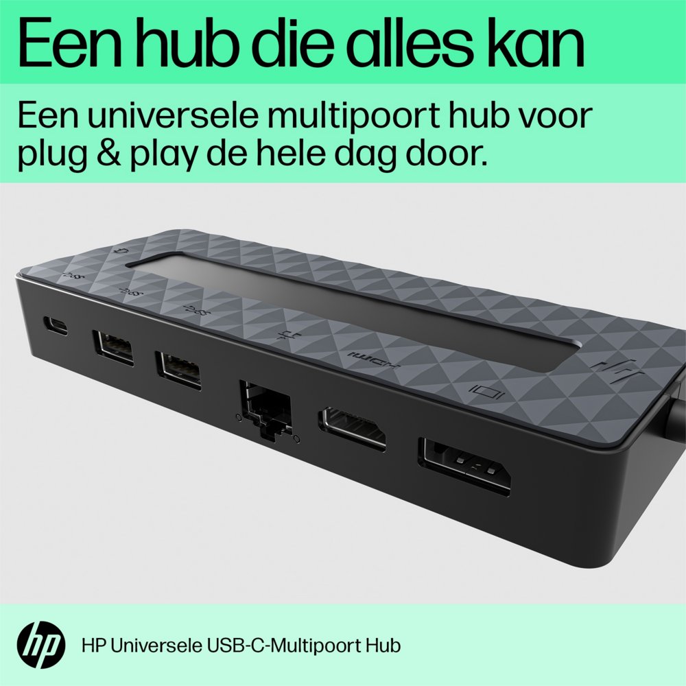 HP Universal Multiport Hub | USB-C | Zwart - Matmuis - Matmuis