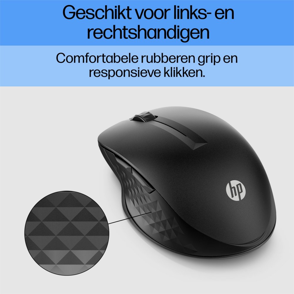 HP 430 | Multi-Device Draadloze Muis | Links- en Rechtshandig | RF + Bluetooth | 1200 DPI | Zwart - Matmuis - Matmuis