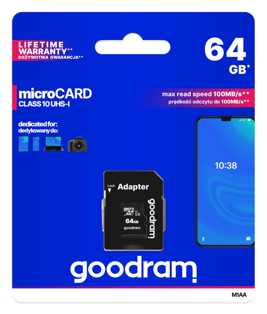 Goodram M1AA | MicroSDXC | 64GB | Class 10 | UHS-I U1 - Matmuis - Matmuis