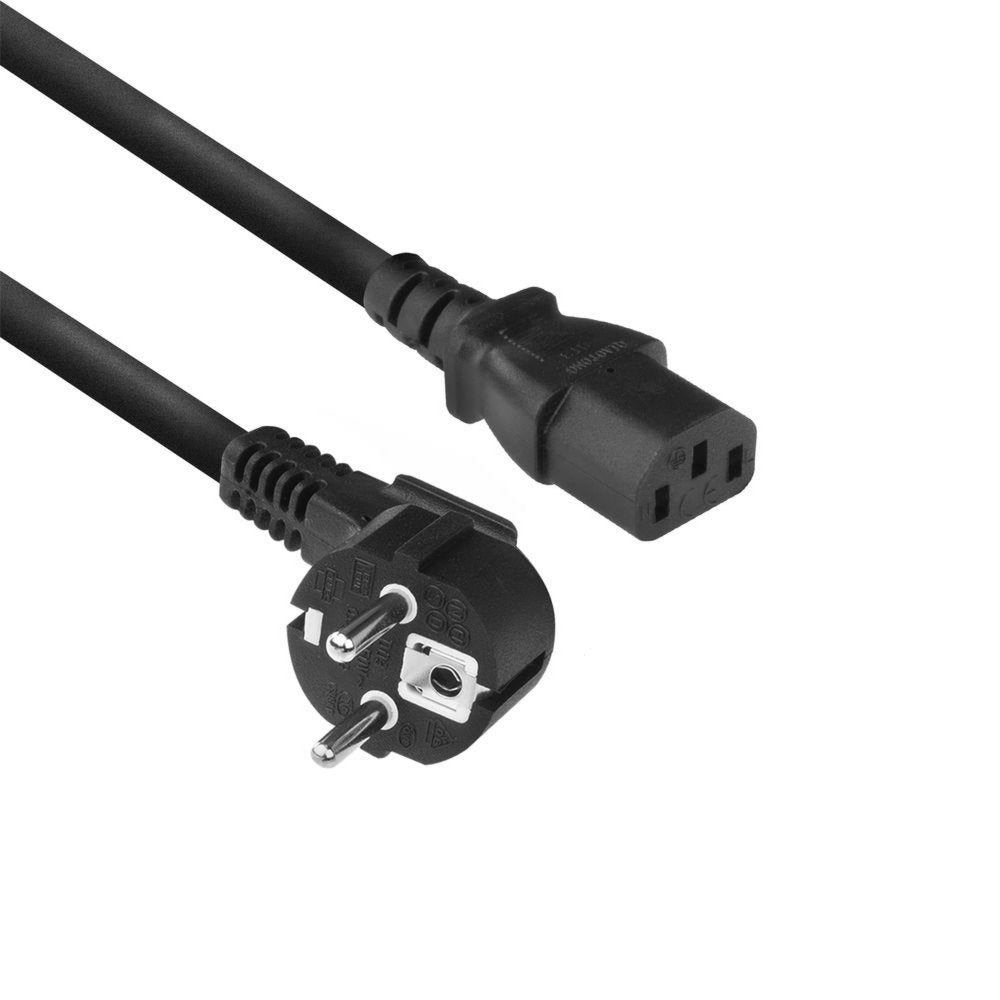 ACT AC3305 | Elektriciteitssnoer | 2 Meter | Netstekker Type F naar C13 | Zwart - Matmuis - Matmuis