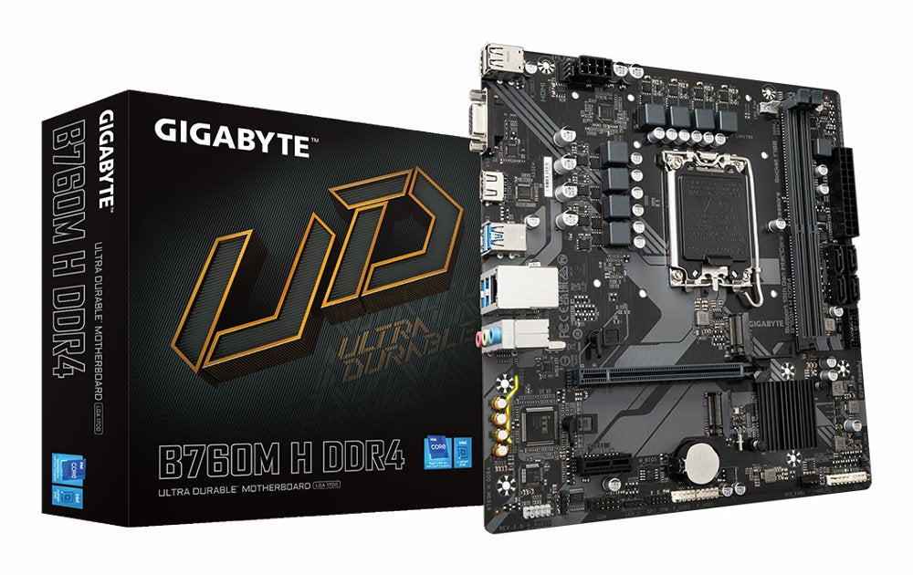 Gigabyte B760M H DDR4 | Socket LGA 1700 | Intel B760 | 4xDDR4 | Micro ATX | Moederbord - Matmuis - Matmuis