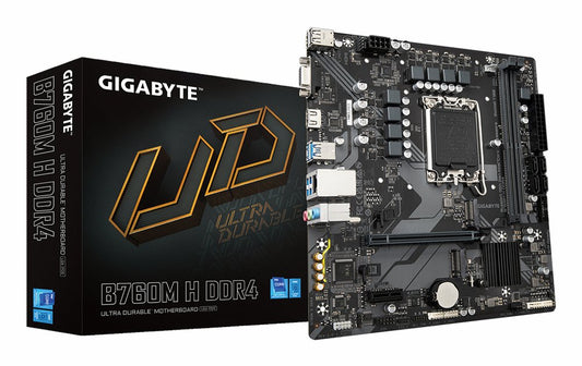 Gigabyte B760M H DDR4 | Socket LGA 1700 | Intel B760 | 4xDDR4 | Micro ATX | Moederbord - Matmuis - Matmuis